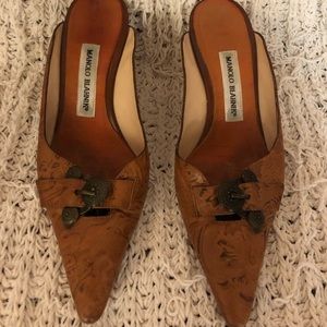 Manolo Blahnik Leather Mule